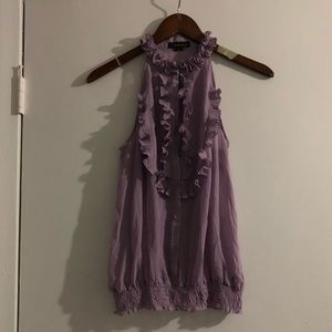 Lavender chiffon romantic top shirt tee date night